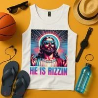 He Is Rizzin Jesus Tank Top thumb 4