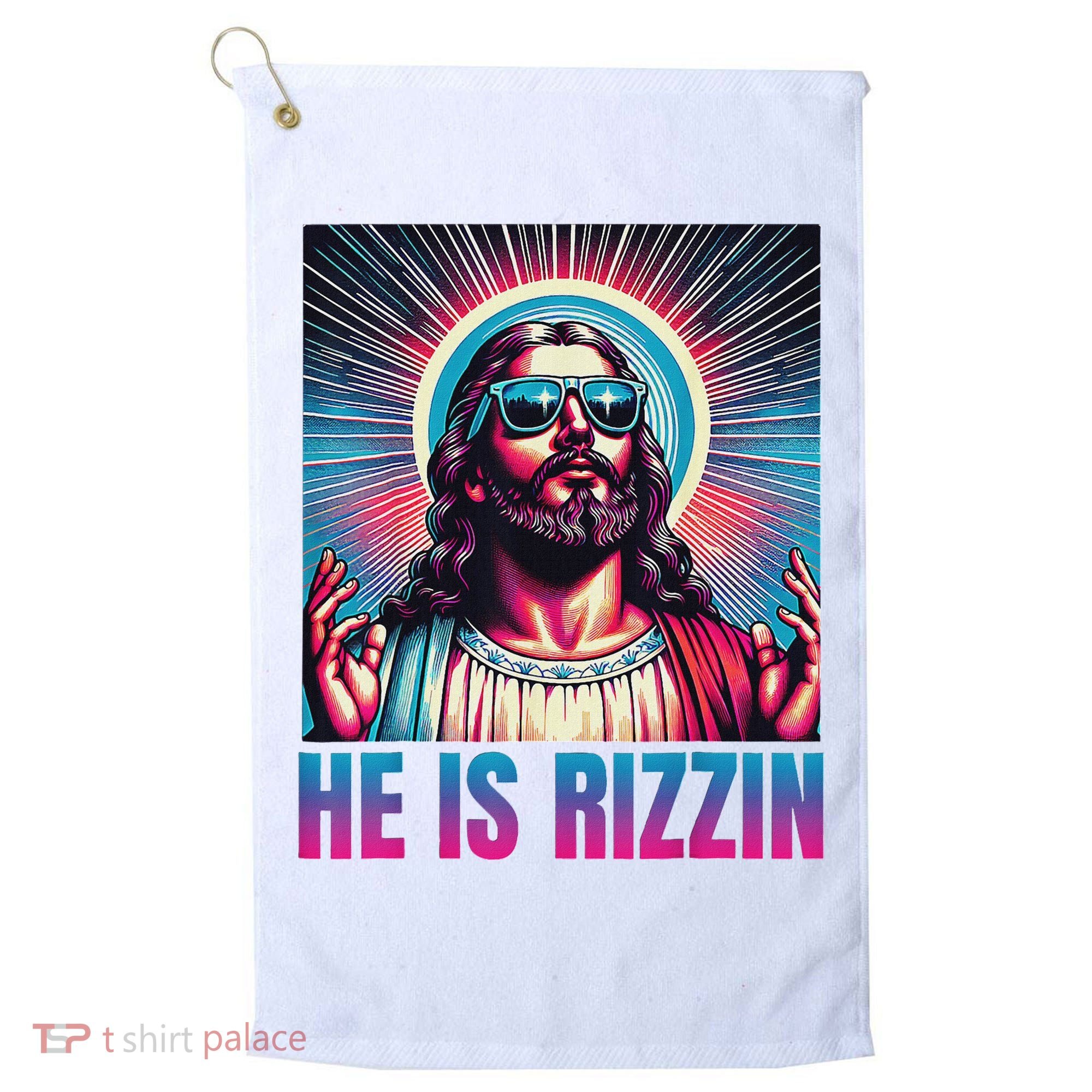 He Is Rizzin Jesus Golf Towel