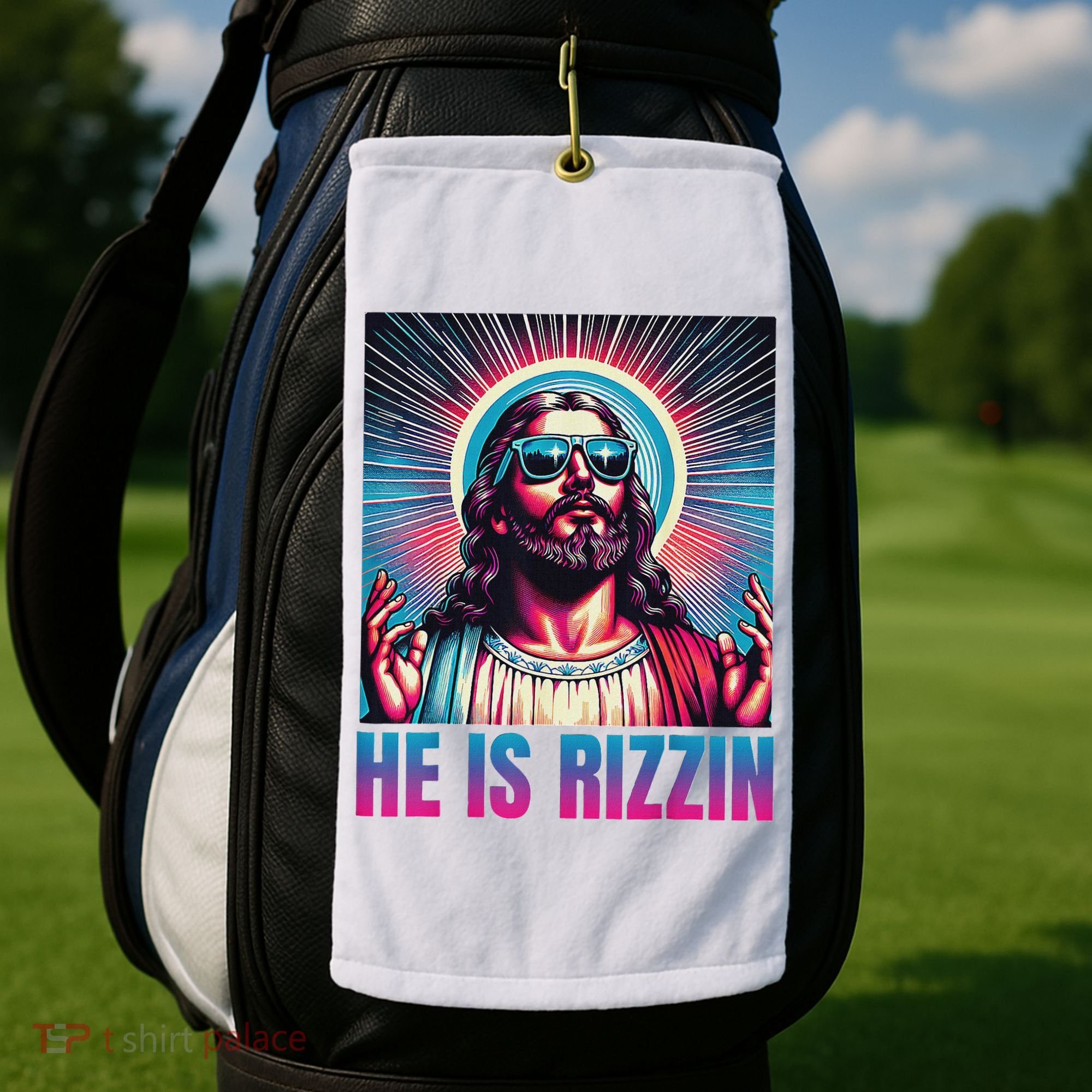He Is Rizzin Jesus Golf Towel