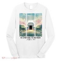 He Is Risen Easter Christian Empty Tomb Jesus Resurrection  Long Sleeve Shirt thumb 0