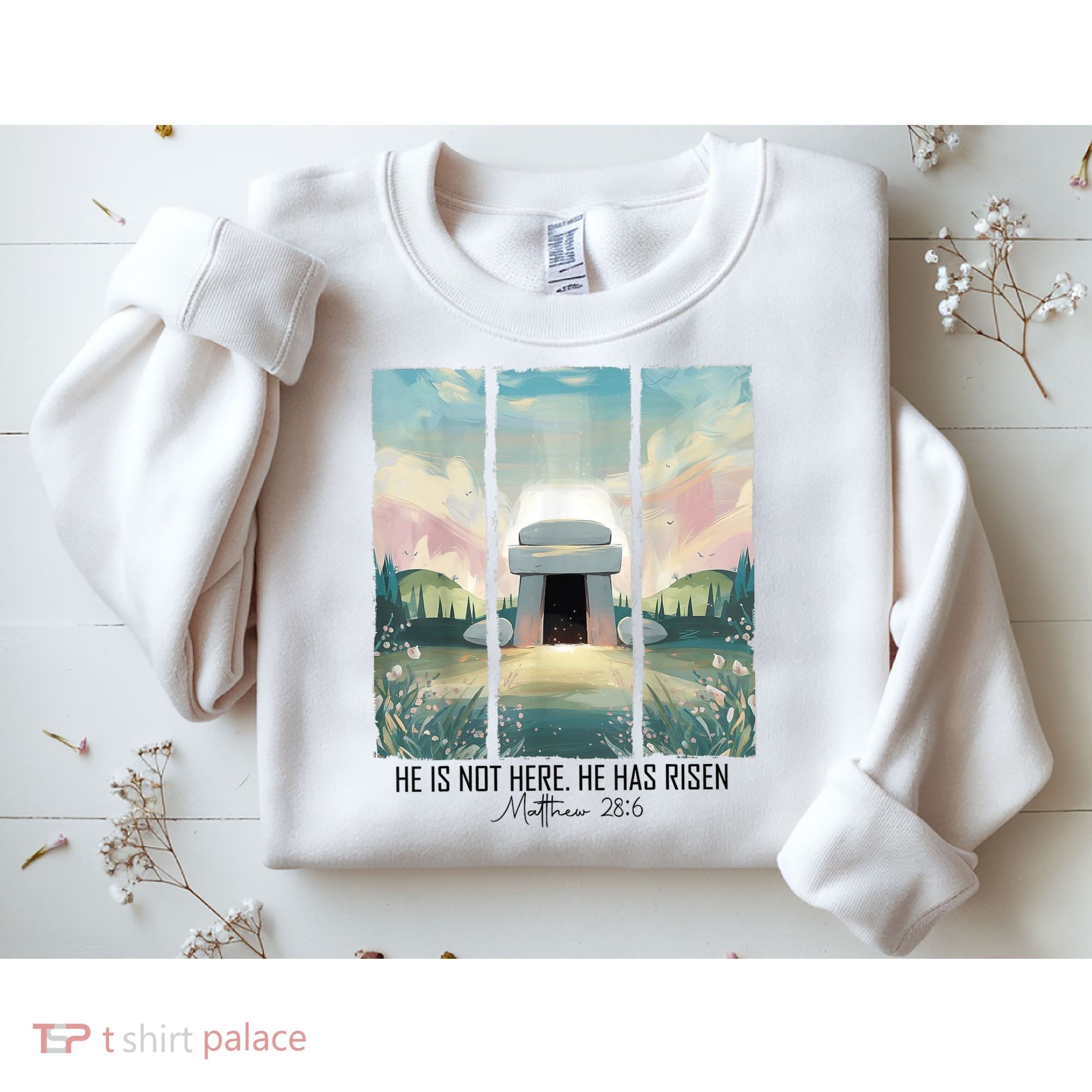 He Is Risen Easter Christian Empty Tomb Jesus Resurrection  Sweatshirt