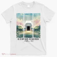 He Is Risen Easter Christian Empty Tomb Jesus Resurrection  T-Shirt thumb 0