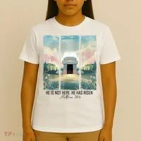 He Is Risen Easter Christian Empty Tomb Jesus Resurrection  T-Shirt thumb 4