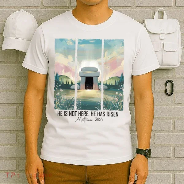 He Is Risen Easter Christian Empty Tomb Jesus Resurrection  T-Shirt
