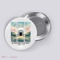He Is Risen Easter Christian Empty Tomb Jesus Resurrection  Button thumb 0