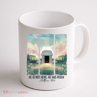 He Is Risen Easter Christian Empty Tomb Jesus Resurrection  Coffee Mug back