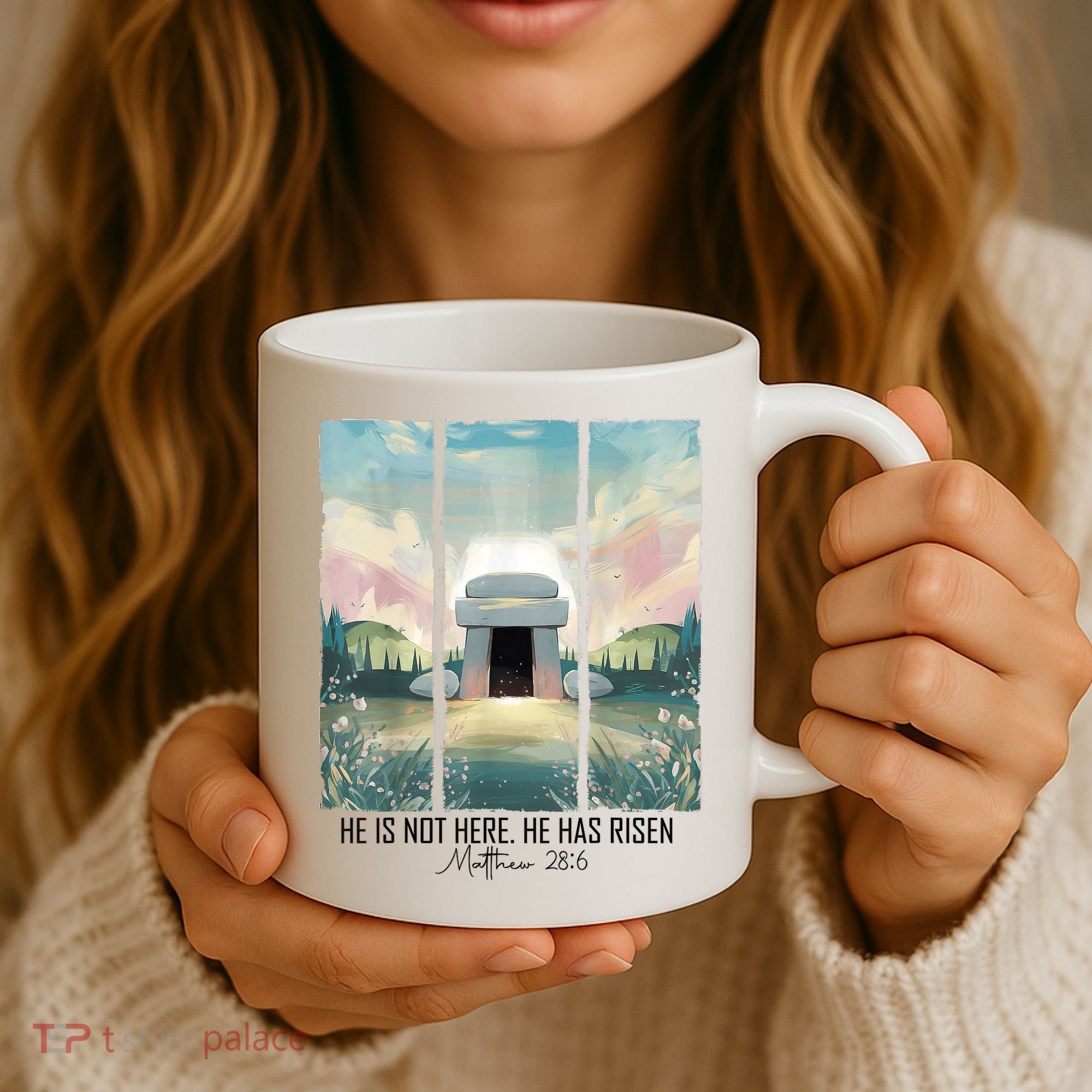 He Is Risen Easter Christian Empty Tomb Jesus Resurrection  Coffee Mug
