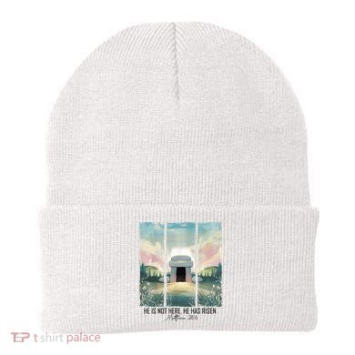 He Is Risen Easter Christian Empty Tomb Jesus Resurrection  Beanie