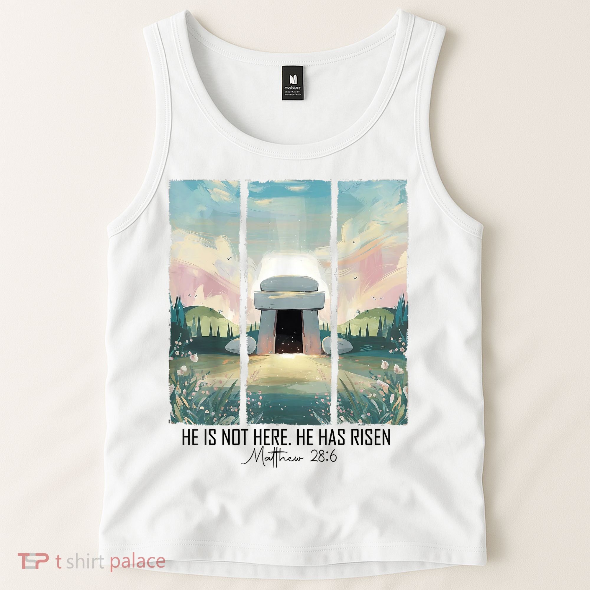 He Is Risen Easter Christian Empty Tomb Jesus Resurrection  Tank Top