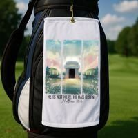 He Is Risen Easter Christian Empty Tomb Jesus Resurrection  Golf Towel thumb 2