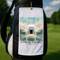 He Is Risen Easter Christian Empty Tomb Jesus Resurrection  Golf Towel thumb 2