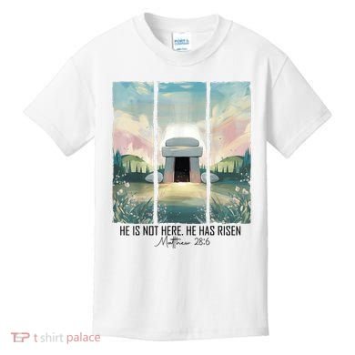 He Is Risen Easter Christian Empty Tomb Jesus Resurrection  Kids T-Shirt