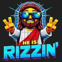 He Is Rizzen Jesus Has Rizzen Retro Christian Pixel Gaming Gift Women's Sweatshirt thumb 2