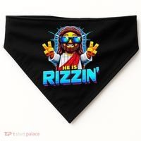 He Is Rizzen Jesus Has Rizzen Retro Christian Pixel Gaming Gift USA-Made Doggie Bandana thumb 0