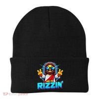 He Is Rizzen Jesus Has Rizzen Retro Christian Pixel Gaming Gift Beanie thumb 0