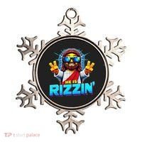 He Is Rizzen Jesus Has Rizzen Retro Christian Pixel Gaming Gift Ornament thumb 0