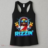 He Is Rizzen Jesus Has Rizzen Retro Christian Pixel Gaming Gift Women's Tank Top thumb 3
