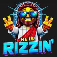He Is Rizzen Jesus Has Rizzen Retro Christian Pixel Gaming Gift Women's T-Shirt thumb 6