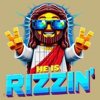 He Is Rizzen Jesus Has Rizzen Retro Christian Pixel Gaming Gift Sweatshirt thumb 2