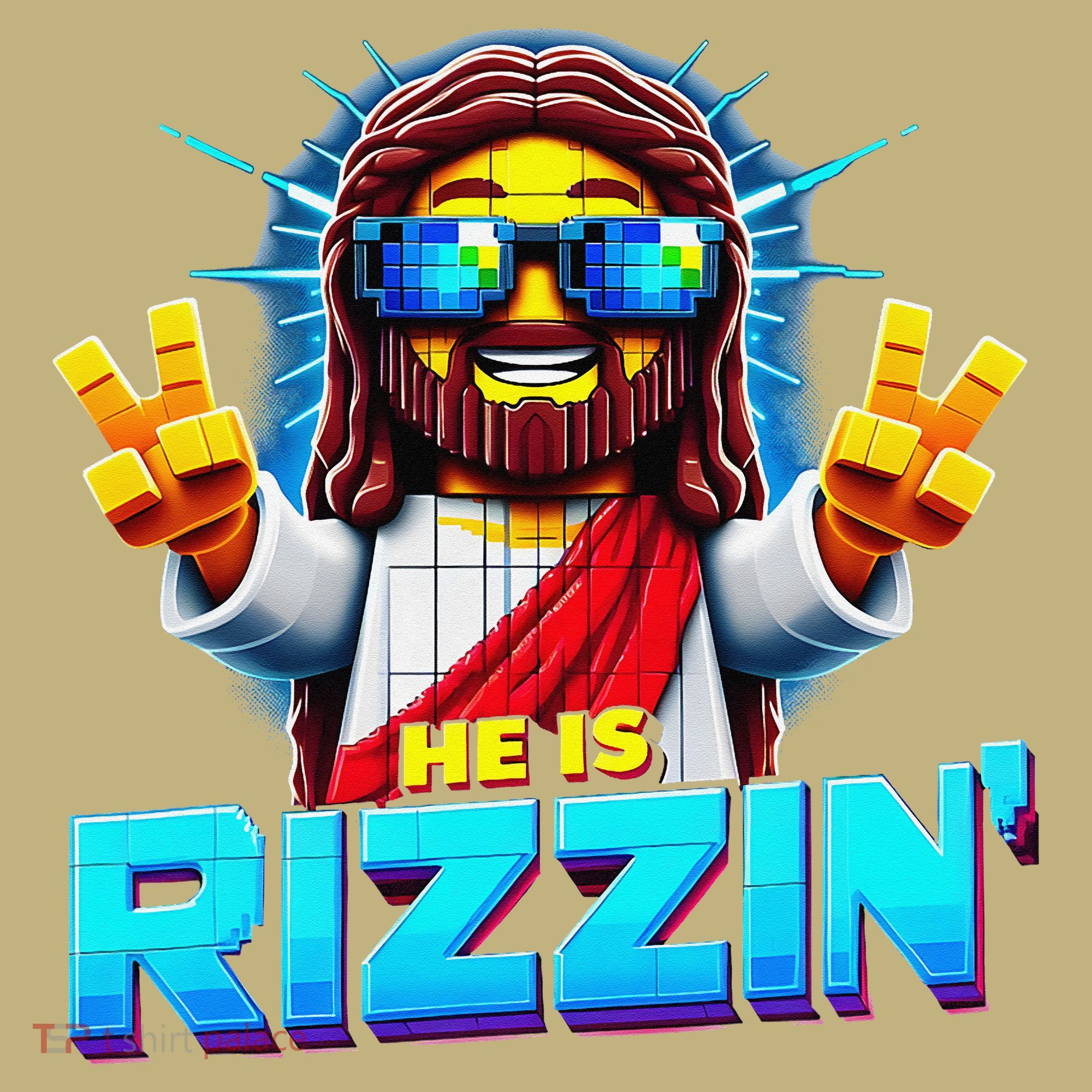 He Is Rizzen Jesus Has Rizzen Retro Christian Pixel Gaming Gift Mousepad