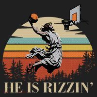 He Is Rizzin Jesus Playing Basketball Funny Easter Day Beanie thumb 2