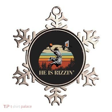 He Is Rizzin Jesus Playing Basketball Funny Easter Day Ornament