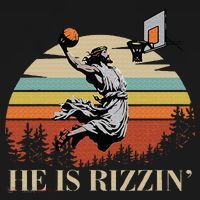 He Is Rizzin Jesus Playing Basketball Funny Easter Day Ornament thumb 1