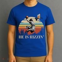 He Is Rizzin Jesus Playing Basketball Funny Easter Day T-Shirt thumb 3