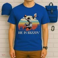 He Is Rizzin Jesus Playing Basketball Funny Easter Day T-Shirt thumb 6