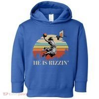 He Is Rizzin Jesus Playing Basketball Funny Easter Day Toddler Hoodie thumb 0