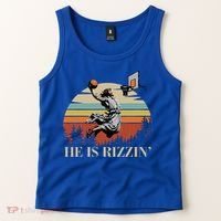He Is Rizzin Jesus Playing Basketball Funny Easter Day Tank Top thumb 2