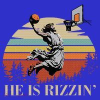 He Is Rizzin Jesus Playing Basketball Funny Easter Day Tank Top thumb 6