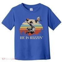 He Is Rizzin Jesus Playing Basketball Funny Easter Day Toddler T-Shirt thumb 0