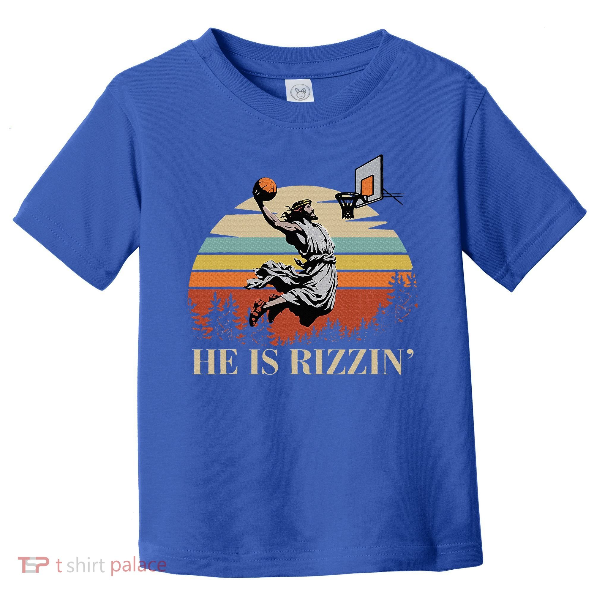 He Is Rizzin Jesus Playing Basketball Funny Easter Day Toddler T-Shirt