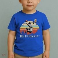 He Is Rizzin Jesus Playing Basketball Funny Easter Day Toddler T-Shirt thumb 2