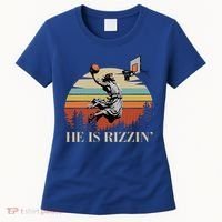 He Is Rizzin Jesus Playing Basketball Funny Easter Day Women's T-Shirt thumb 0