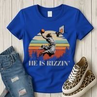 He Is Rizzin Jesus Playing Basketball Funny Easter Day Women's T-Shirt thumb 3