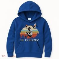 He Is Rizzin Jesus Playing Basketball Funny Easter Day Kids Hoodie thumb 0