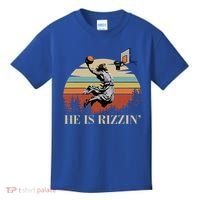 He Is Rizzin Jesus Playing Basketball Funny Easter Day Kids T-Shirt thumb 0