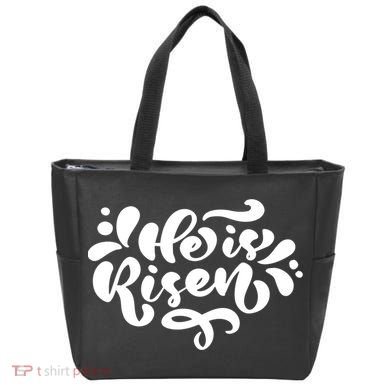 He Is Risen Easter Quote Tote Bag