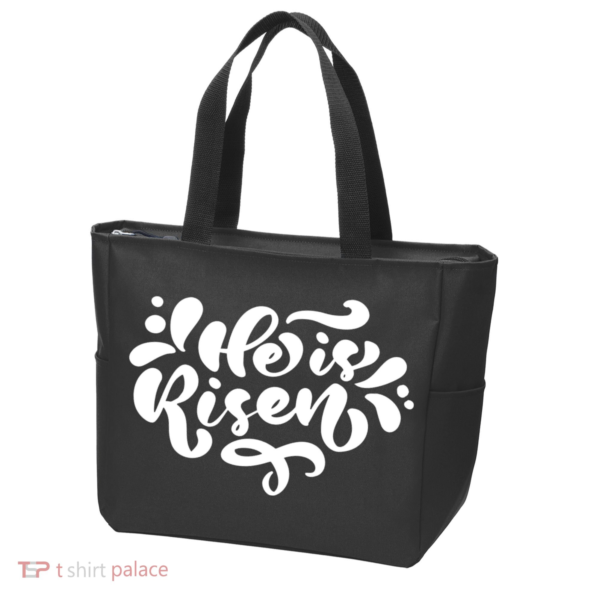 He Is Risen Easter Quote Tote Bag