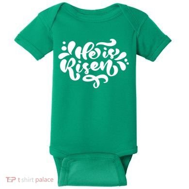 He Is Risen Easter Quote Baby Bodysuit