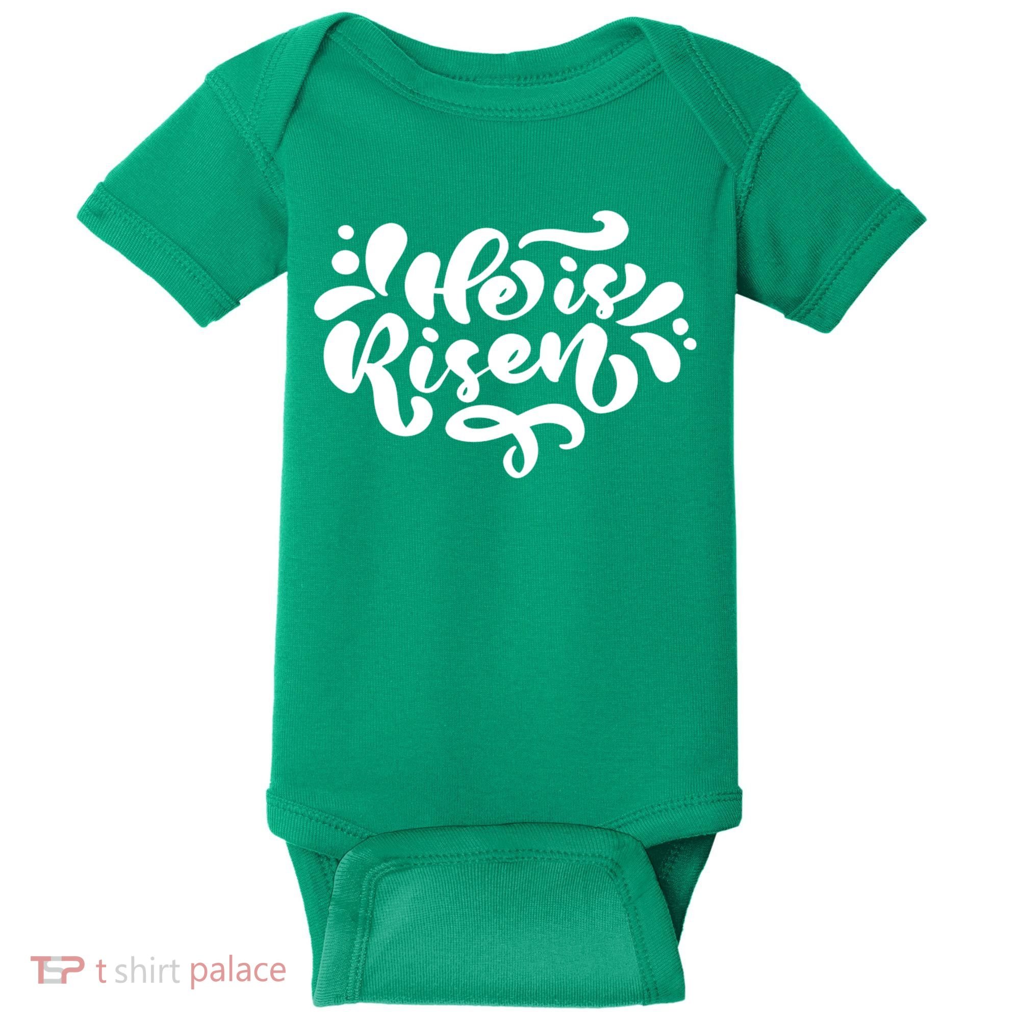 He Is Risen Easter Quote Baby Bodysuit