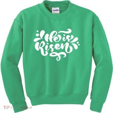 He Is Risen Easter Quote Kids Sweatshirt
