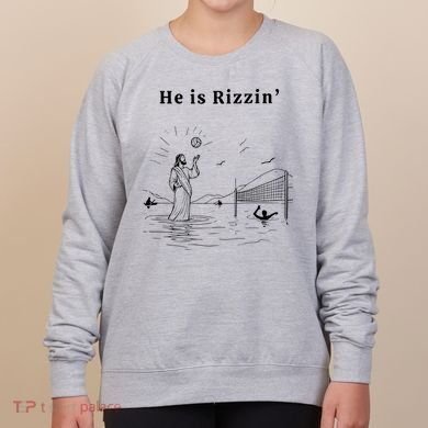 He Is Rizzin Jesus Volleyball Women's Sweatshirt