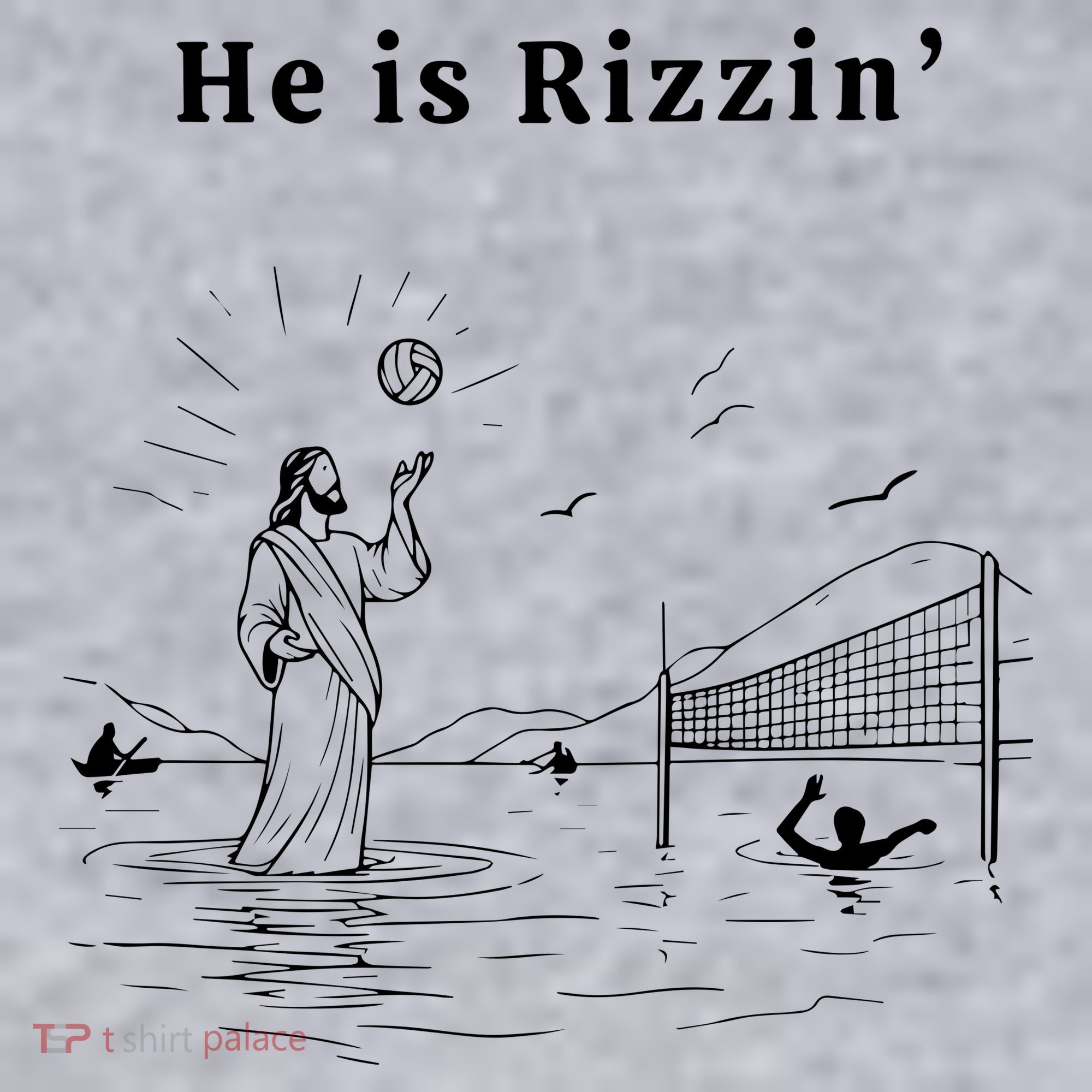 He Is Rizzin Jesus Volleyball Women's Sweatshirt