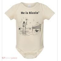 He Is Rizzin Jesus Volleyball Baby Bodysuit thumb 0