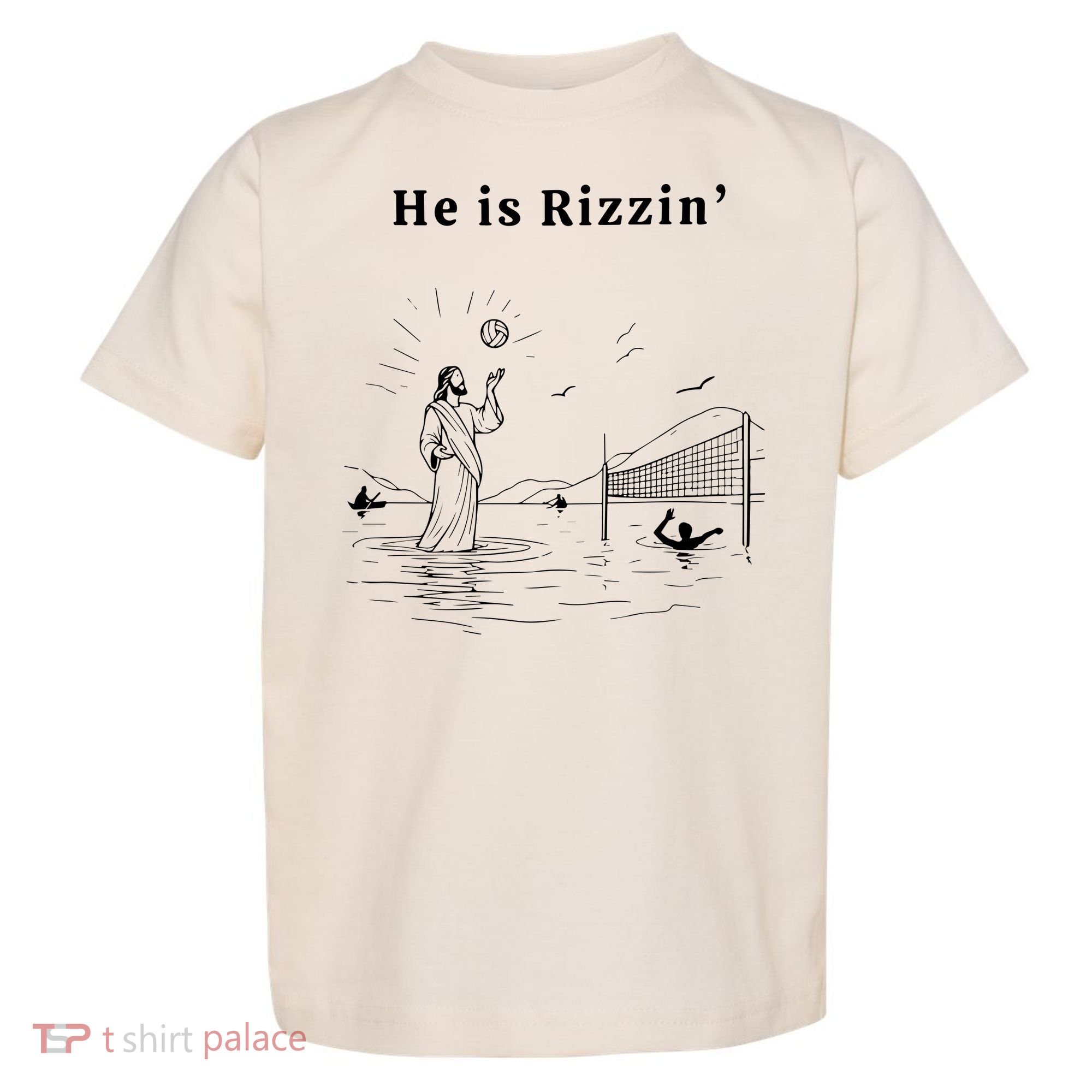 He Is Rizzin Jesus Volleyball Toddler T-Shirt