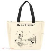He Is Rizzin Jesus Volleyball Tote Bag thumb 0