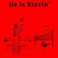 He Is Rizzin Jesus Volleyball Santa Hat thumb 1
